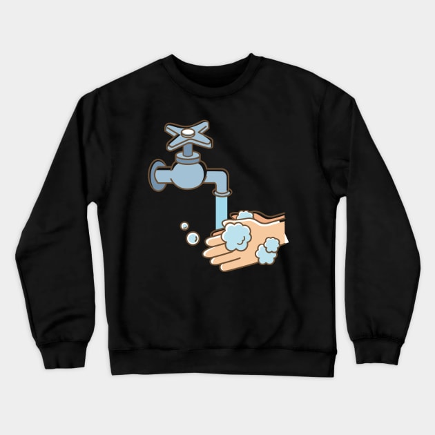 washing hands Crewneck Sweatshirt by gold package